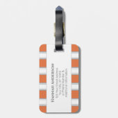 Cabana Stripe Monogram in Orange Gepäckanhänger (Rückseite vertikal)