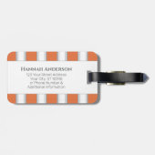 Cabana Stripe Monogram in Orange Gepäckanhänger (Rückseite horizontal)