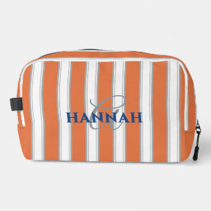 Cabana Stripe Monogram in Orange Waschbeutel