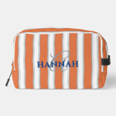 Cabana Stripe Monogram in Orange Waschbeutel (Rückseite)