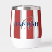 Cabana Stripe Monogram in Rot (Rückseite)