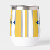 Cabana Stripe Monogramm in Gelb (Rechts)