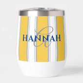 Cabana Stripe Monogramm in Gelb (Vorderseite)