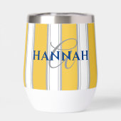 Cabana Stripe Monogramm in Gelb (Rückseite)