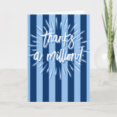 Cabana Stripes "Danke an Million" Burst in Blue Karte (Vorderseite)