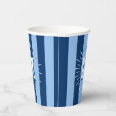 Cabana Stripes in Blue Personalized Pappbecher (Rechts)