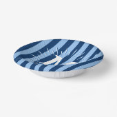 Cabana Stripes in Blue Personalized Pappteller (Gewinkelt)