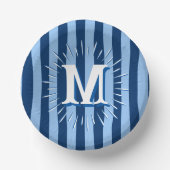 Cabana Stripes in Blue Personalized Pappteller (Vorderseite)