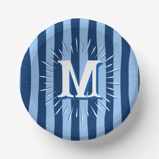 Cabana Stripes in Blue Personalized Pappteller (Vorderseite)