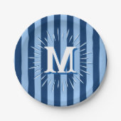 Cabana Stripes in Blue Personalized Pappteller (Vorderseite)
