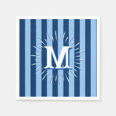 Cabana Stripes in Blue Personalized Serviette (Vorderseite)