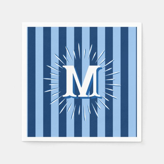 Cabana Stripes in Blue Personalized Serviette (Vorderseite)