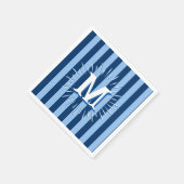 Cabana Stripes in Blue Personalized Serviette (Ecke)