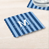 Cabana Stripes in Blue Personalized Untersetzer (angewinkelt)