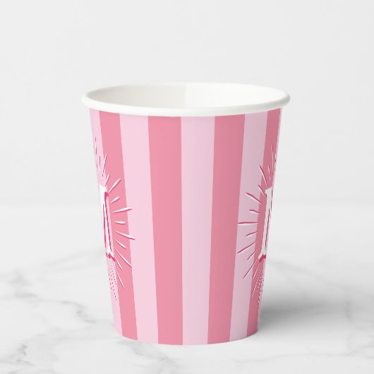 Cabana Stripes in Pink Personalized Pappbecher (Links)