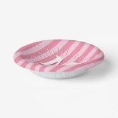 Cabana Stripes in Pink Personalized Pappteller (Gewinkelt)