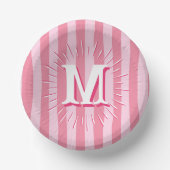Cabana Stripes in Pink Personalized Pappteller (Vorderseite)