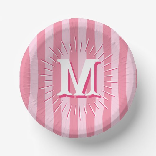 Cabana Stripes in Pink Personalized Pappteller (Vorderseite)