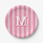 Cabana Stripes in Pink Personalized Pappteller (Vorderseite)