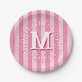 Cabana Stripes in Pink Personalized Pappteller