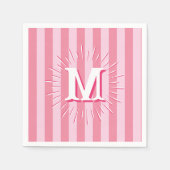 Cabana Stripes in Pink Personalized Serviette (Vorderseite)