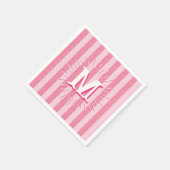 Cabana Stripes in Pink Personalized Serviette (Ecke)
