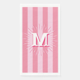 Cabana Stripes in Pink Personalized Serviette