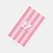Cabana Stripes in Pink Personalized Serviette (Ecke)