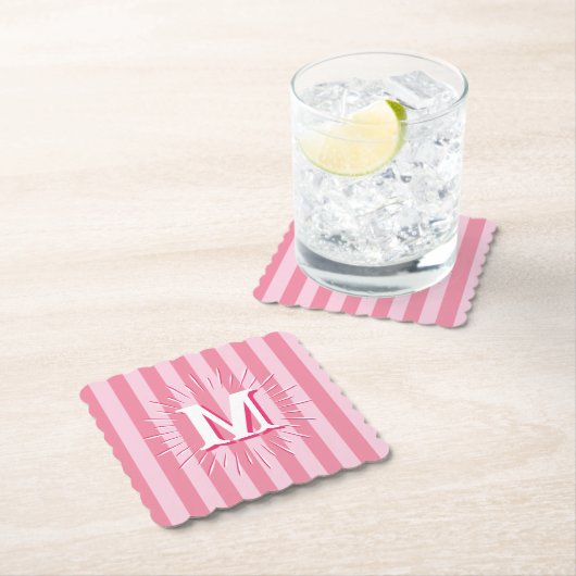 Cabana Stripes in Pink Personalized Untersetzer (Vor Ort)