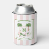 Cabana Stripes Palm Beach Monogram Crest Dosenkühler (Kanne Vorderseite)