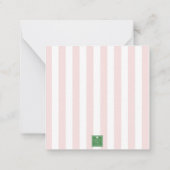 Cabana Stripes Palm Beach Monogram Crest Enclosure Mitteilungskarte (Rückseite)