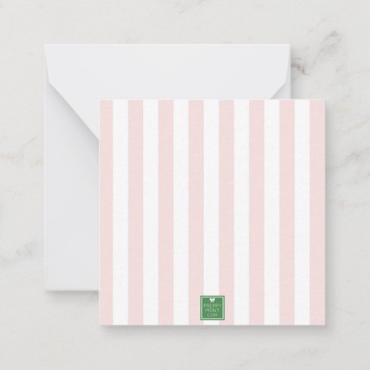 Cabana Stripes Palm Beach Monogram Crest Enclosure Mitteilungskarte (Rückseite)