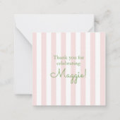 Cabana Stripes Palm Beach Monogram Crest Enclosure Mitteilungskarte (Rückseite)