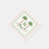 Cabana Stripes Palm Beach Monogram Crest Enclosure Serviette (Ecke)