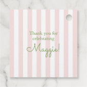 Cabana Stripes Palm Beach Monogram Crest Geschenkanhänger (Rückseite)