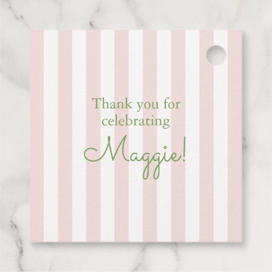 Cabana Stripes Palm Beach Monogram Crest Geschenkanhänger (Rückseite)