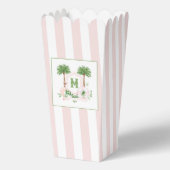 Cabana Stripes Palm Beach Monogram Crest Geschenkschachtel (Vorderseite)