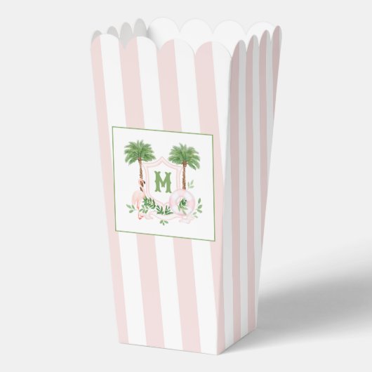 Cabana Stripes Palm Beach Monogram Crest Geschenkschachtel (Vorderseite)