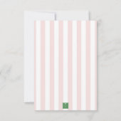 Cabana Stripes Palm Beach Monogram Crest Mitteilungskarte (Rückseite)