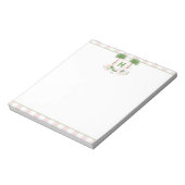 Cabana Stripes Palm Beach Monogram Crest Notizblock (Rotiert)