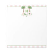 Cabana Stripes Palm Beach Monogram Crest Notizblock (Vorderseite)