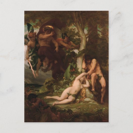 Cabanel Die Ausweisung Adams und Eva aus dem Gar Postkarte (Vorderseite)
