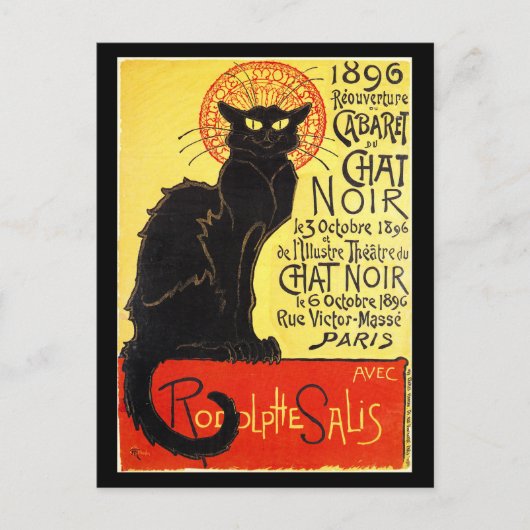 Cabaret du Chat Noir, Steinlen Postkarte (Vorderseite)
