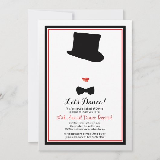 Cabaret Gerahmt Dance Einladung (Vorderseite)
