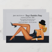 Cabaret Girl Bachelor Party Einladung (Vorne/Hinten)