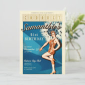 Cabaret Paris Parisian Glam Birthday Einladung (Stehend Vorderseite)