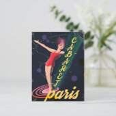 Cabaret Paris Vintage Reiseplakat Postkarte (Stehend Vorderseite)