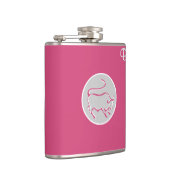 Cabaret Pink Mit Monogramm Flask - Zodiac - Taurus Flachmann (Rechts)