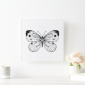 Cabbage butterfly quadratische wanduhr (Zuhause)