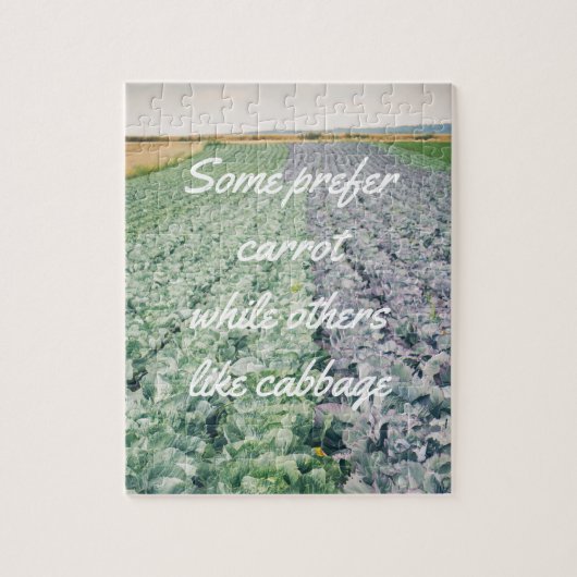 Cabbage Field: grün und lila Puzzle (Vertikal)